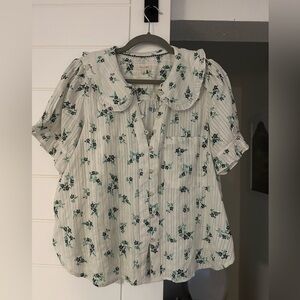 Keira Collared Button-Front Blouse